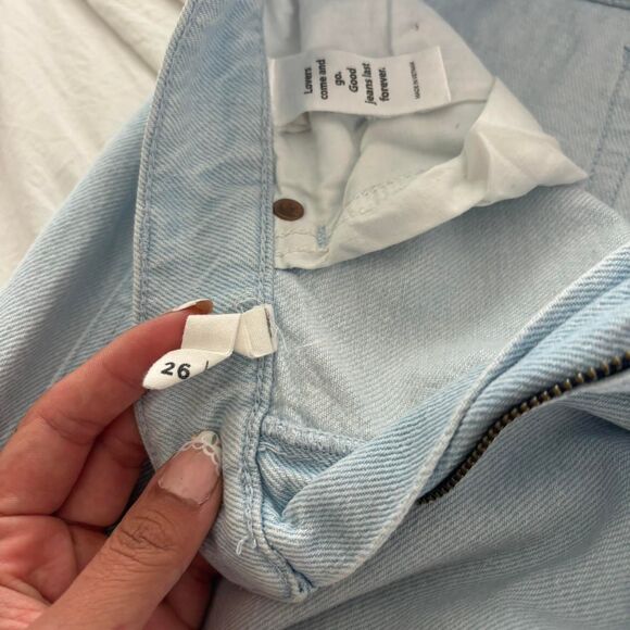 PACSUN High Waisted Light Wash Wide Leg Sz 26 Women's Blue Jeans - Picture 2 of 2